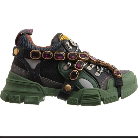 Gucci Flashtrek Hiking Sneakers Graphite Dark Gray Size 37 - Picture 4 of 16